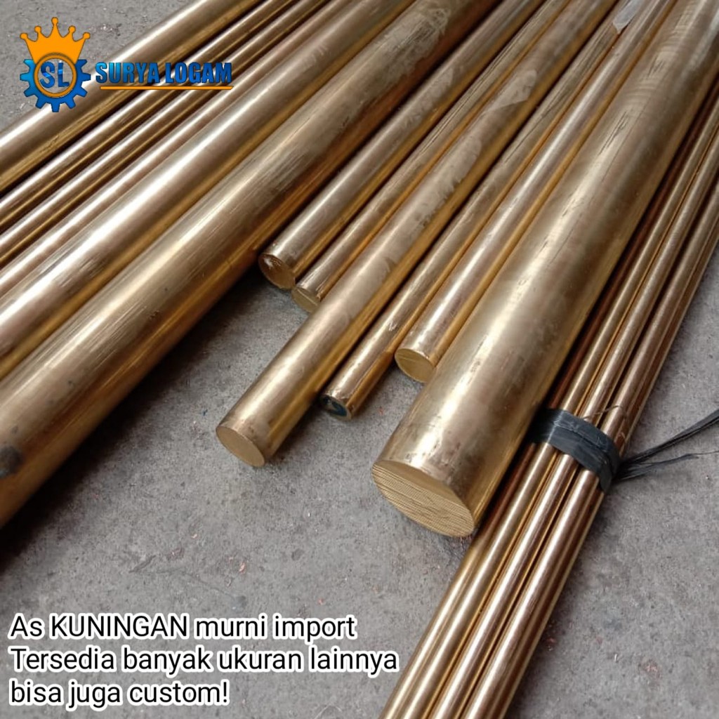 as kuningan 14mm x 250mm - as kuningan bulat 14mm x 25cm