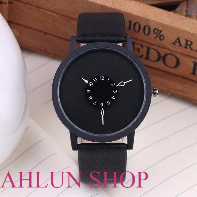 Jam Tangan analog pria wanita Kulit Elegan Dial Unik jam tangan simple elegan termurah