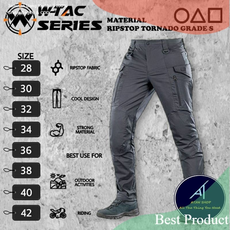 Shocking sale / Atjin-Celana Panjang Kargo Tactical W-tac Force Material Ripstop Tornado Grade Milit
