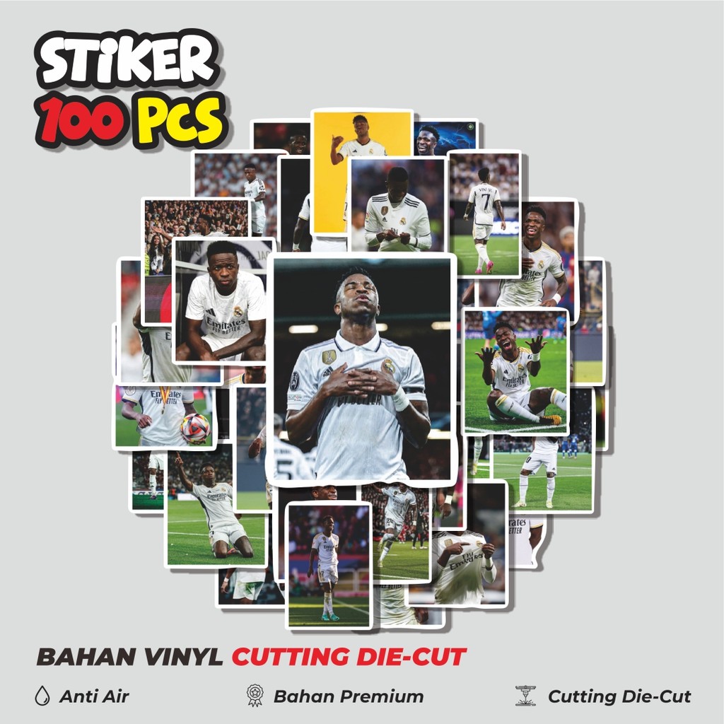 

Terbaru! 50 pcs Stiker Sepak Bola RM Vinicius Jr V1 Dekorasi Lucu Kreatif untuk Notebook, Skateboard, HP