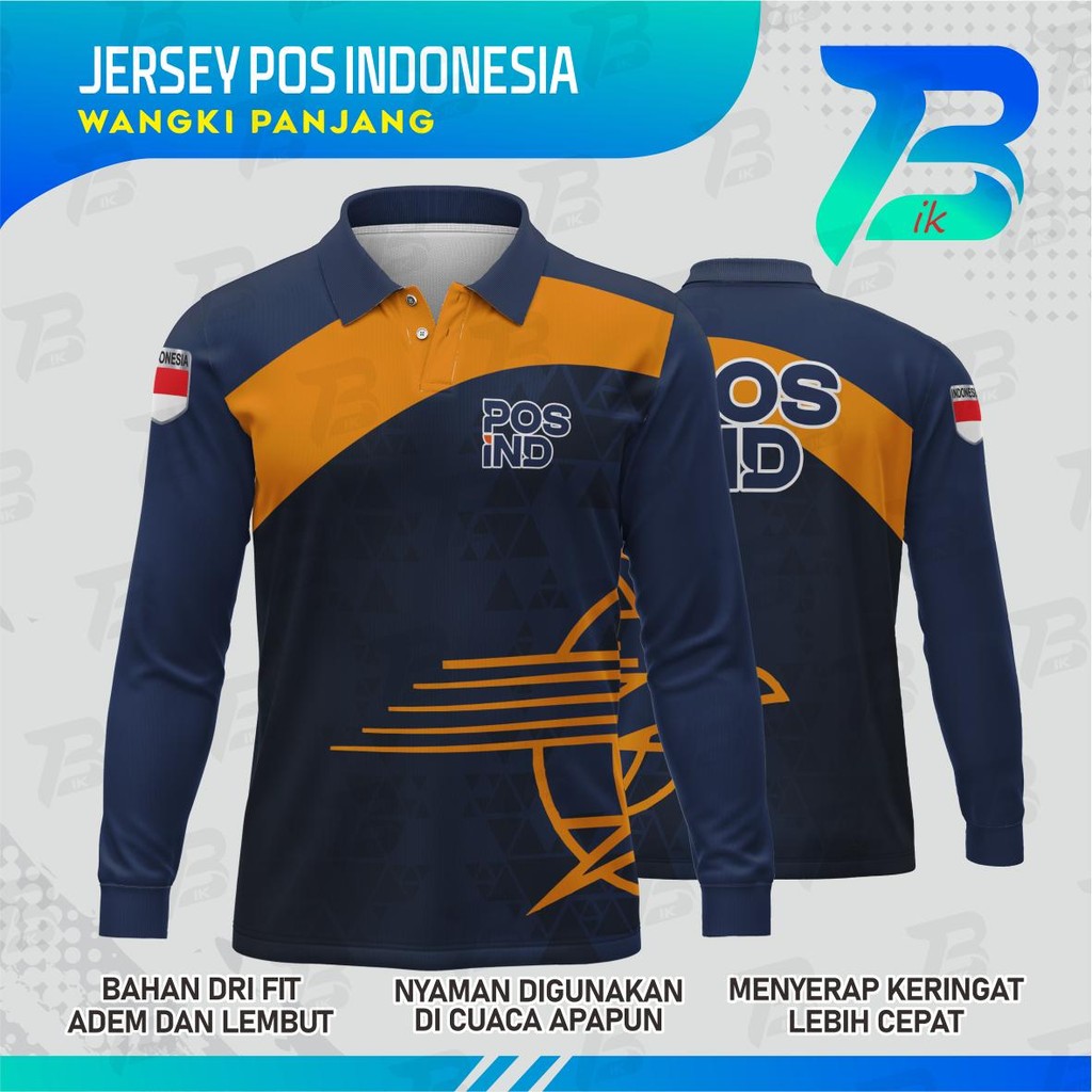 JERSEY WANGKI POS INDONESIA LENGAN PANJANG/KAOS KERAH POS INDONESIA FULLPRINTING/JERSEY POLO POS IND