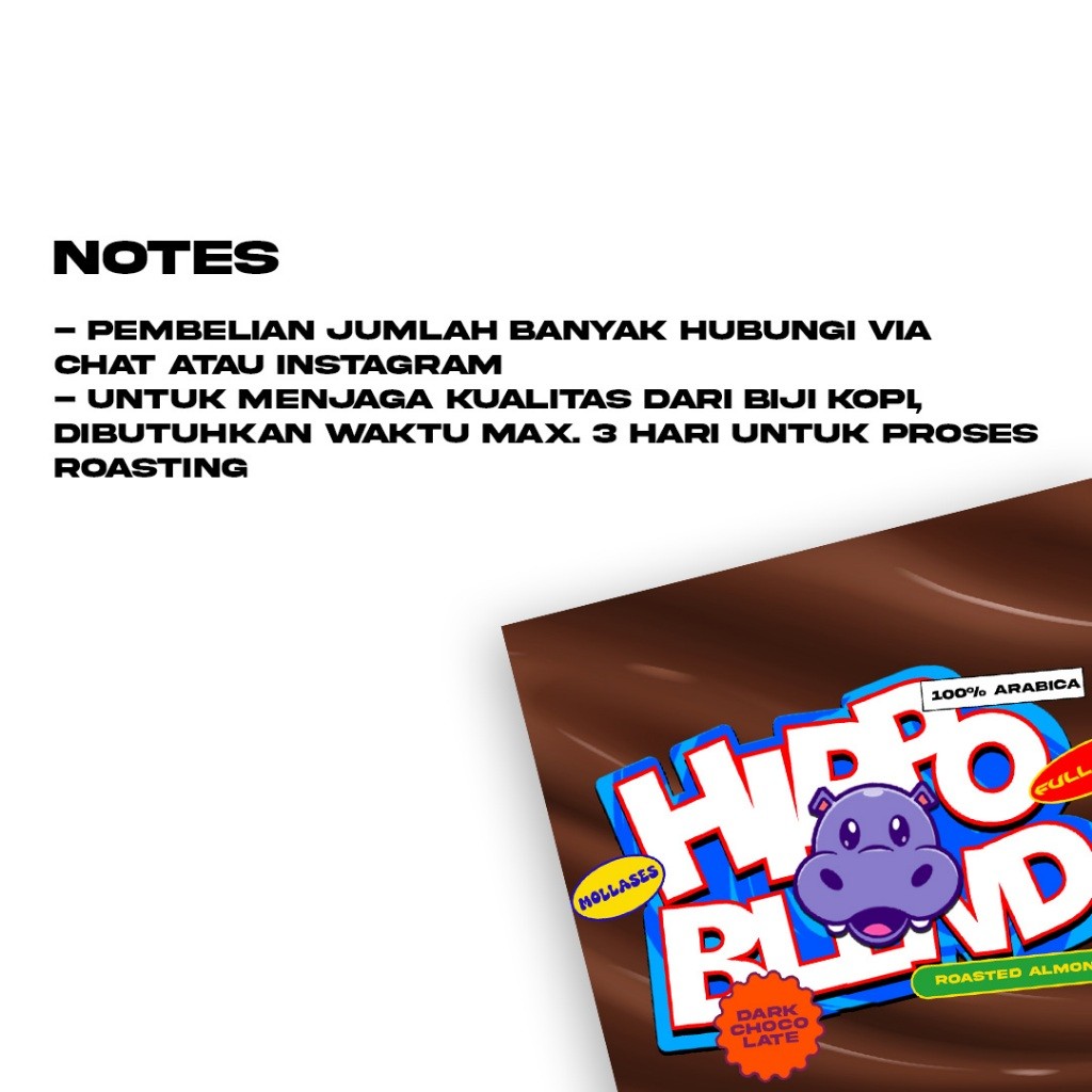 

JAMIN MURAH !!!Biji Kopi Espresso Blend - Hippo Blend - 100% Arabika(BISA LANGSUNG ORDER)