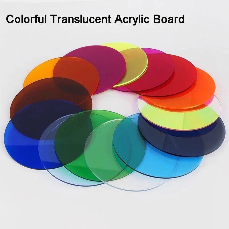 

Colorful Translucent Acrylic Board PMMA Plexiglass Circular Shape Tinted Plate Thick 3mm DIY/Display Projects/Wedding&Home Decor