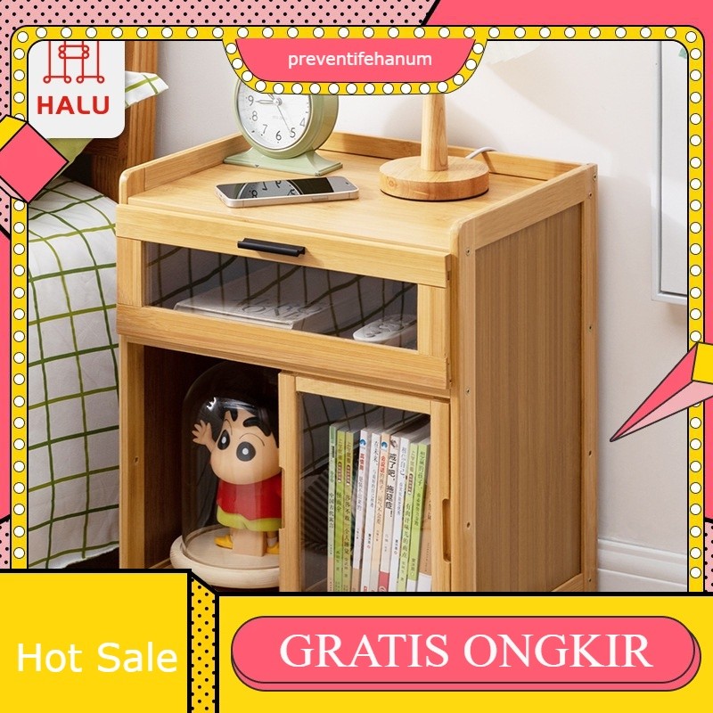 Meja Nakas Kamar Tidur Minimalis Modern Meja Sudut Raung Tamu Rak Buku Meja Nakas Kecil Laci Multifu