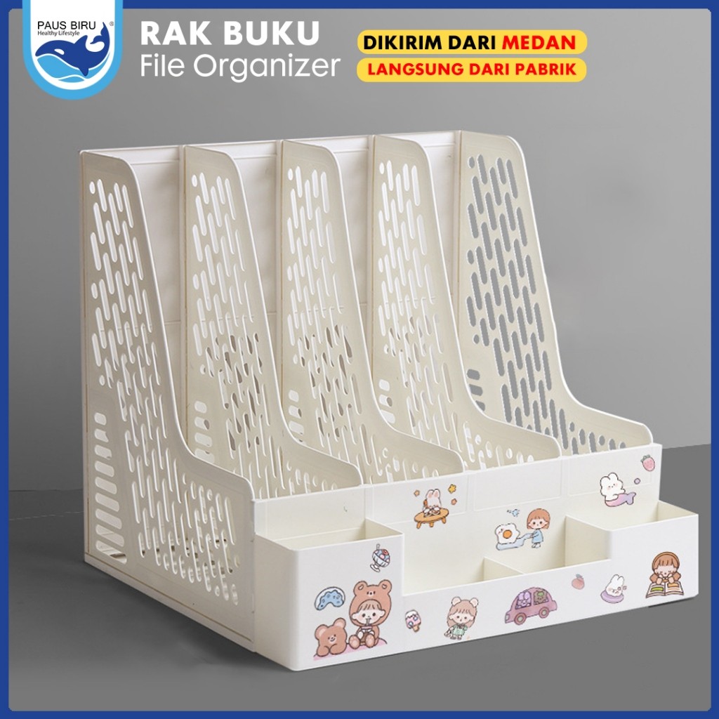 

PROMO!Paus Biru - Desktop Organizer File Organizer Rak Buku Sekat Minimalis Meja Belajar Stationary Kit Berkualitas Laci Rak Buku Lucu Unik Box File Rak Penyimpanan Multifungsi Rak File Multi-layerREADY