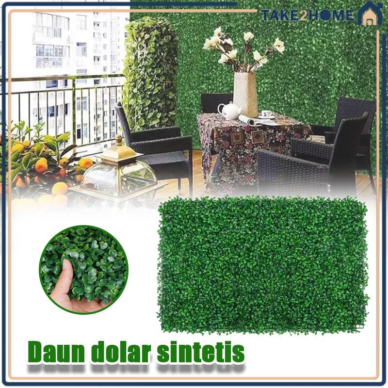 Rumput Dolar Sintetis/Rumput Buatan Plastik Dinding/rumput plastik