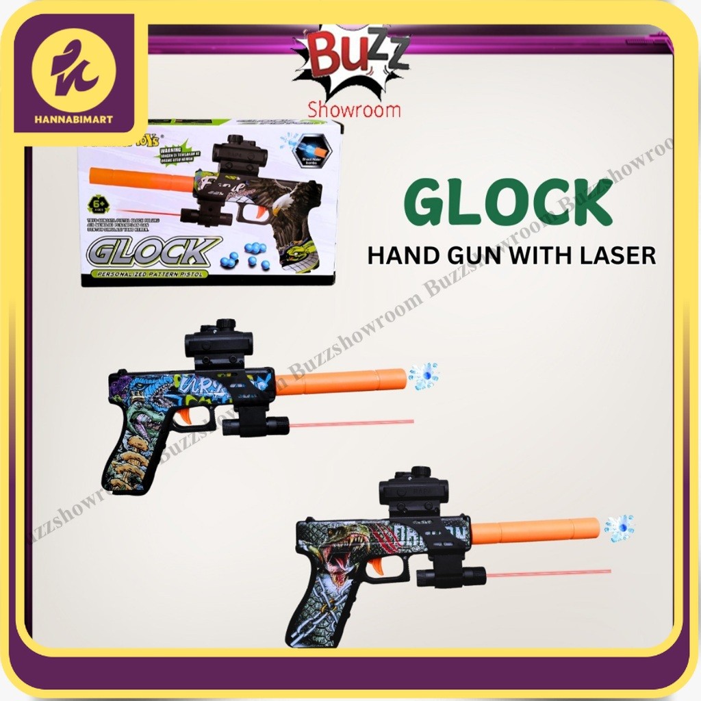 BIGSALE Tembakan Anak Handgun Watergel Mainan Glock Water Gel Laser Infrared