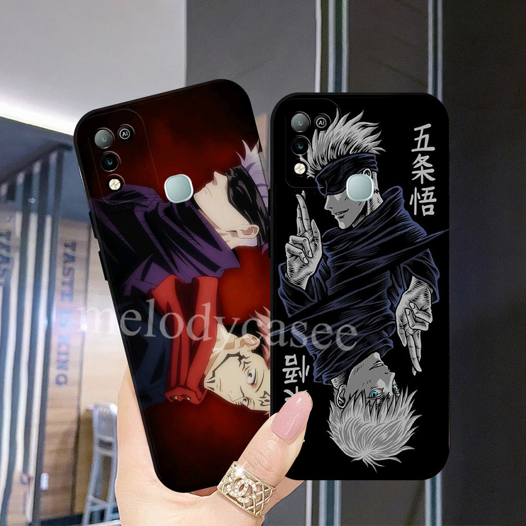 Infinix Hot 10 11 9 Play Smart 5 / 6 Ram 3/64 - Silikon Cowok - Motif Anime Gojo - Case Karakter