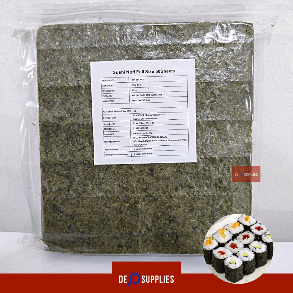 

BITEFUL Sushi Nori NICO Rumput Laut 50 lbr - Seaweed Onigiri Yaki Sushi Kimbap Kimbab Gimbab Gimbap
