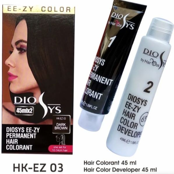 DIOSYS EE XY HAIR COLORANT DARK BROWN 45ML X 2
