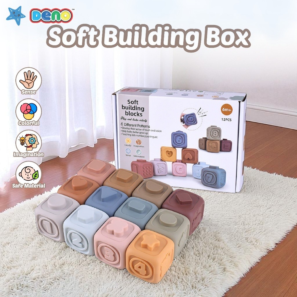 Deno Soft Building Blocks Baby Toys Mainan Anak
