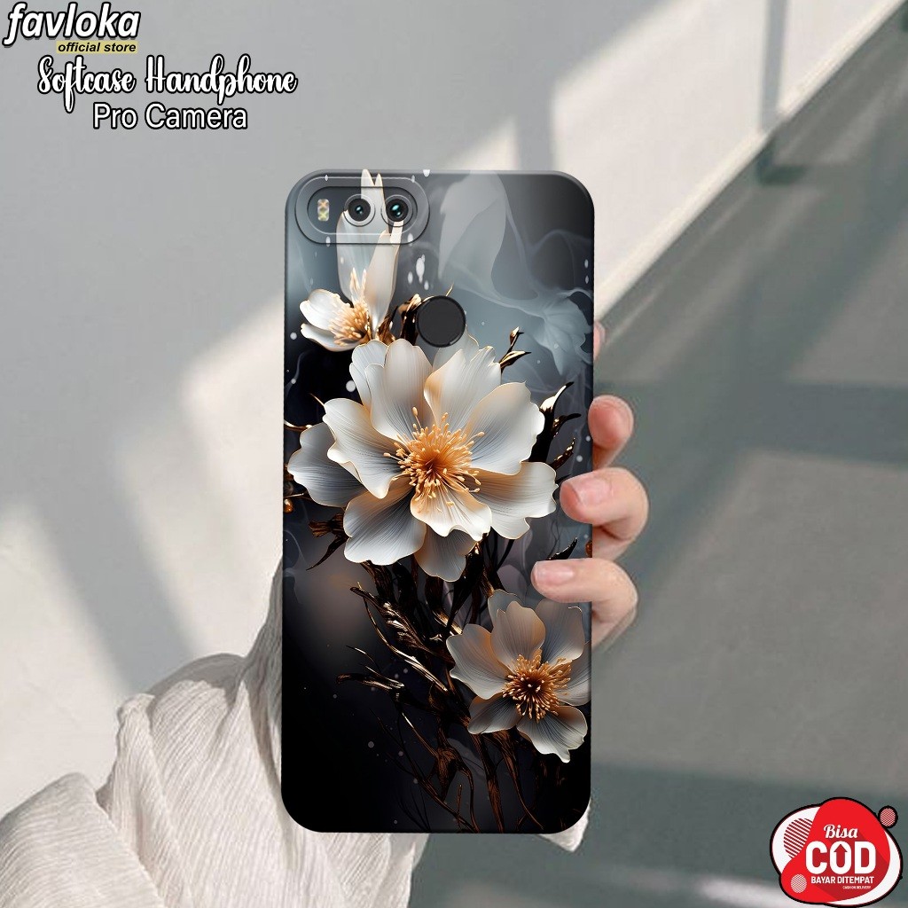 Softcase Hp XIAOMI MI A1 2017 - Case XIAOMI MI A1 Terbaru - Fashion Case Bunga - Casing XIAOMI MI A1