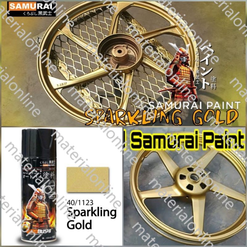 Pilox Samurai Paint 1123 Sparkling Gold Pylox Cat Semprot Emas Metalic Metallic