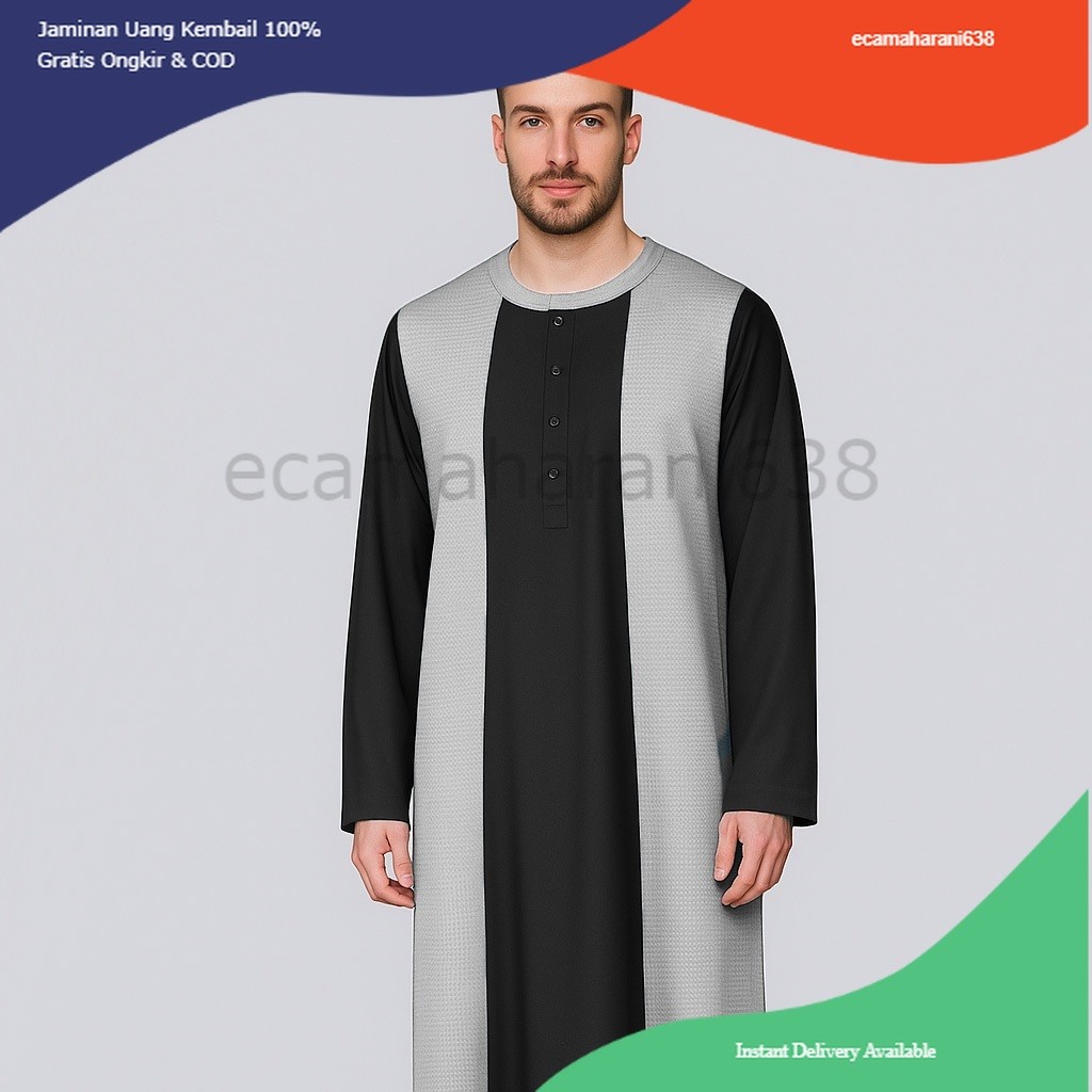 Jubah Pria Toyobo Thobe Jubah Gamis Pria MUslim Ar-Rasyid  Baju Muslim Pria Jubah Pria Thobe Toyobo 