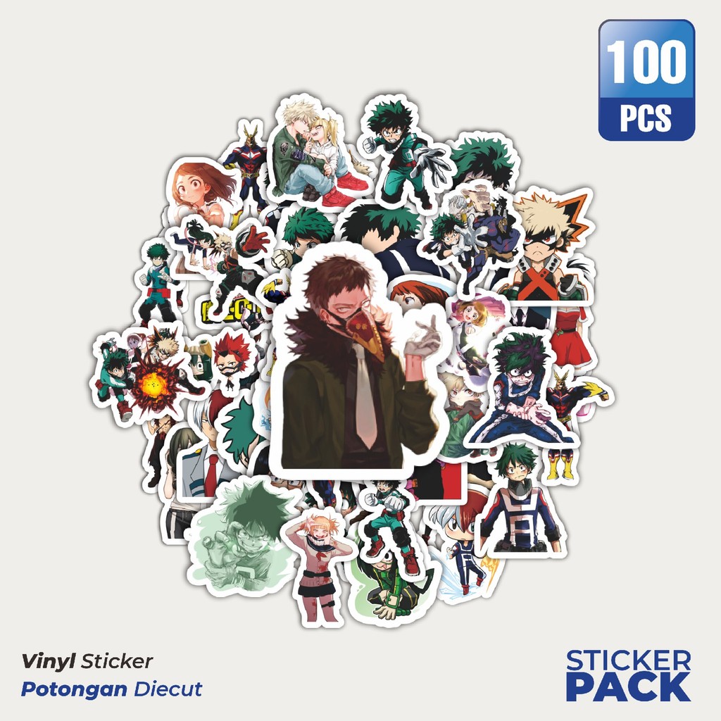 

Stiker Vinyl Stiker Anime My Hero Academia Japan Anime V3 Waterproof Aesthetic- Untuk Laptop, Motor, dan Helm - Paper Stationery Pack