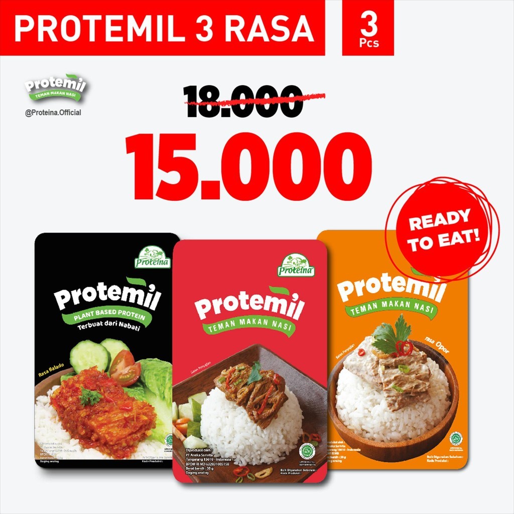 

Paket Protemil 3 Rasa / Makanan Instan / Siap Makan