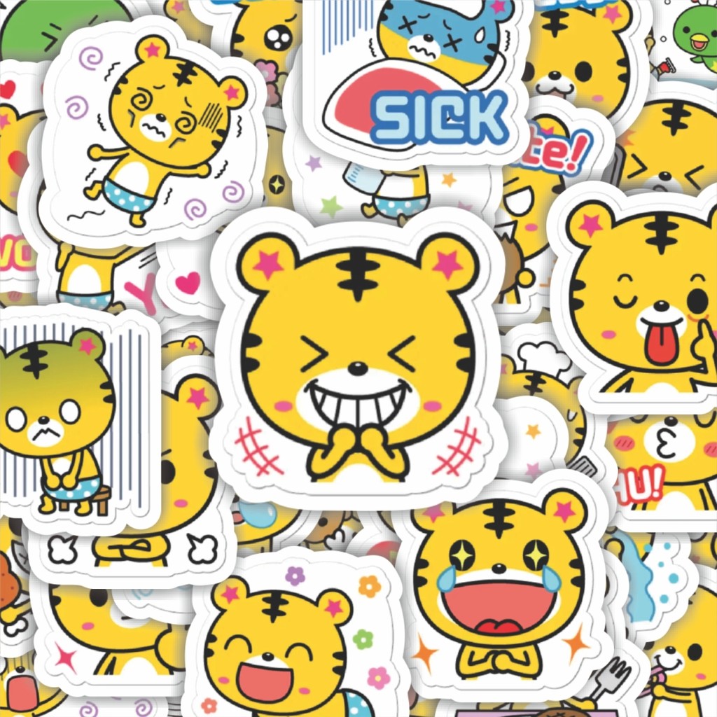 

100PCS Lucu Funny Character Yango The Tiger Stiker Aesthetic Stiker Anti Air Stikers Berperekat Waterproof sticker decal buat Motor Helm Buku Journal Koper Casing HP Laptop Botol Minum Hadiah anak