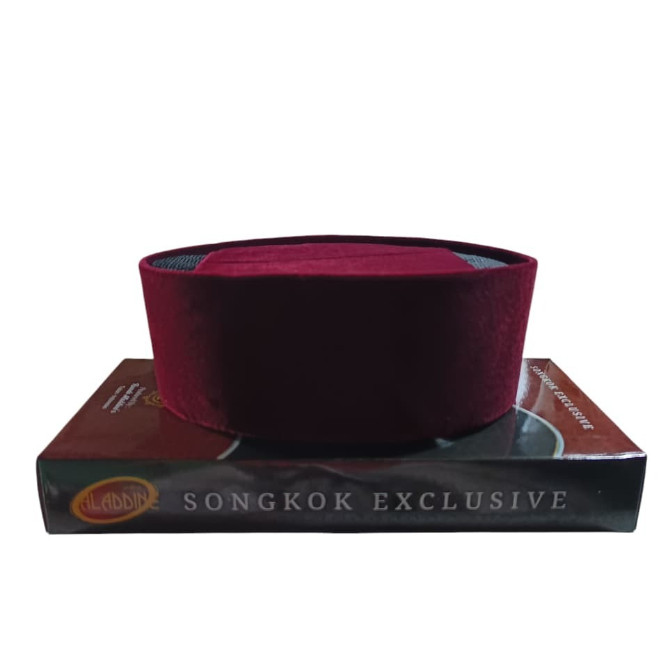 Songkok Merah MARON ,Peci Merah MAROON AC Tinggi 13cm 14cm 15cm