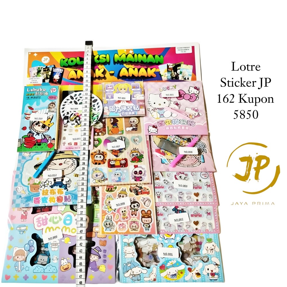 MAINAN ANAK LOTRE STICKER 162 KUPON
