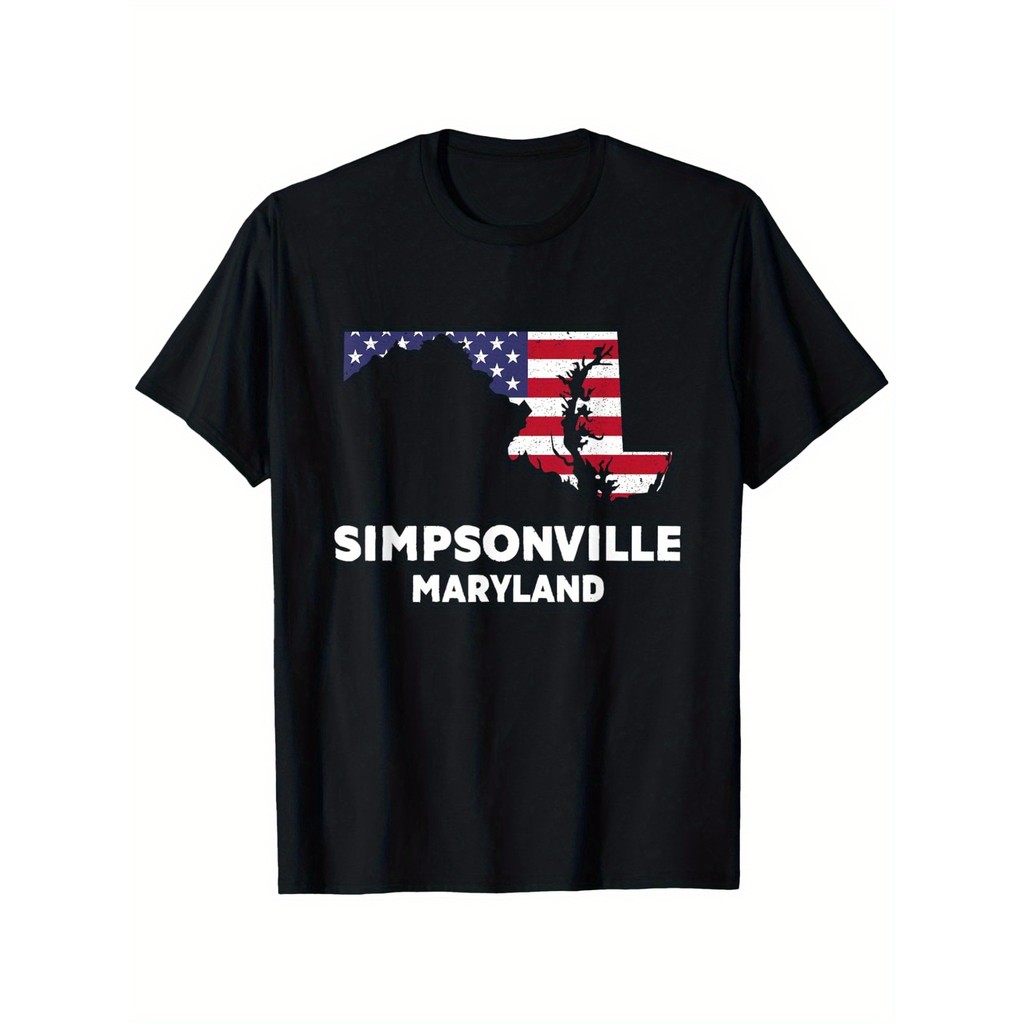 Kaos Pria Maryland - Baju Bendera Amerika, Kaos Katun, Keren