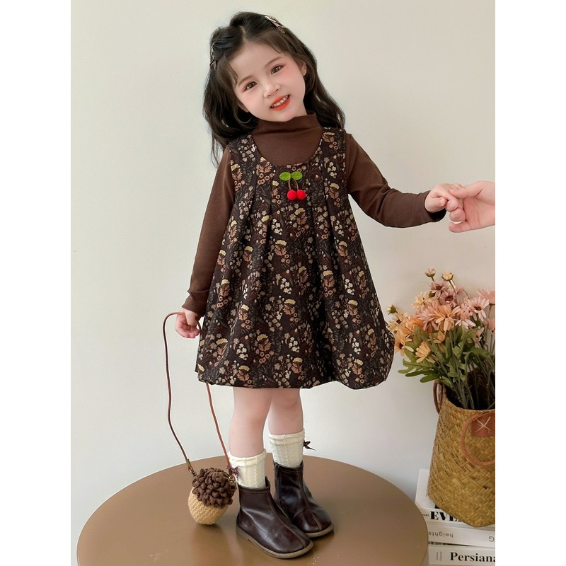 Okids COD Gaun Bunga Gadis Super Cantik, Gaun Putri Baru 2025