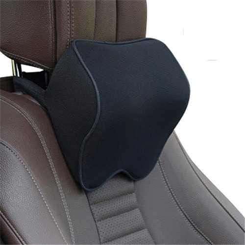 PROMO  Bantal Leher Mobil / Bantal Mobil Memory Foam Super Empuk Kulit - Hitam-Hitam