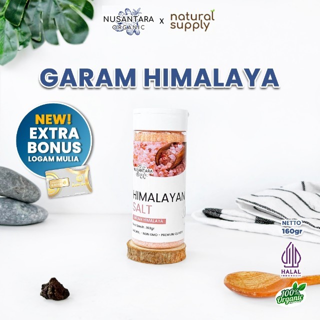 Nusantara Organic Garam Himalaya Original Himalayan Salt Pink Rock Asli Pakistan Organik 160gr Natur