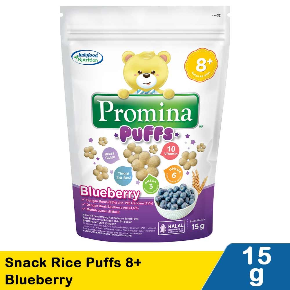 Promina Snack Rice Puffs Blueberry 15G