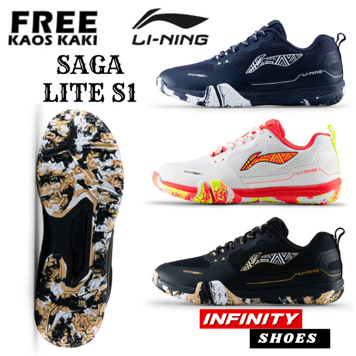 LINING SAGA LITE S1AYTV069 Badminton Shoes - Sepatu Badminton Original LINING