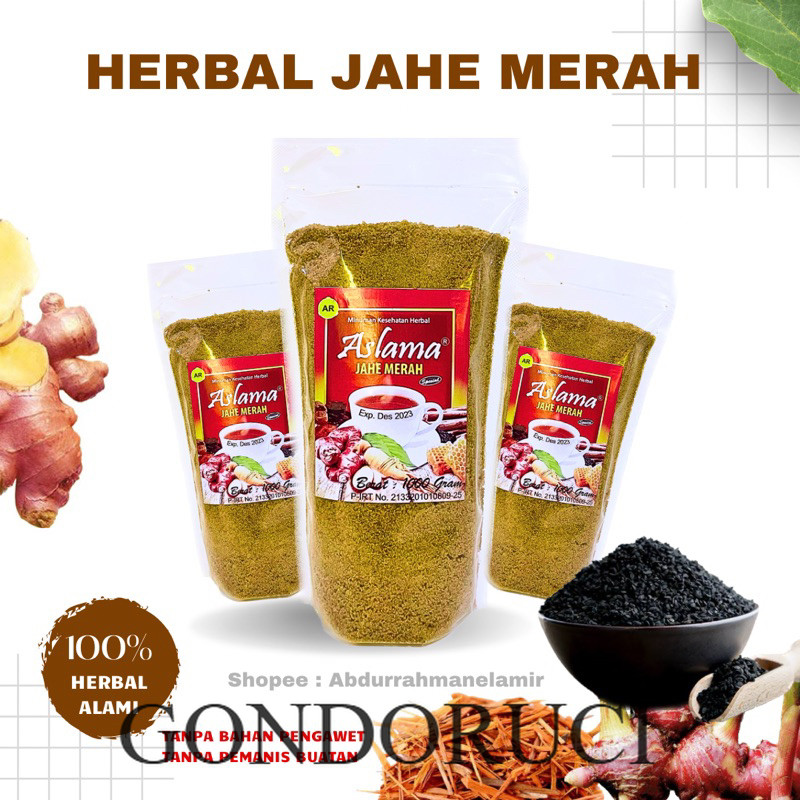 [ GONDORUCI ]  JAHE MERAH GULA AREN HABBATUSSAUDA ASLAMA 1 KG | JAHE MERAH RENCENG | JAHE 1000 gr | 