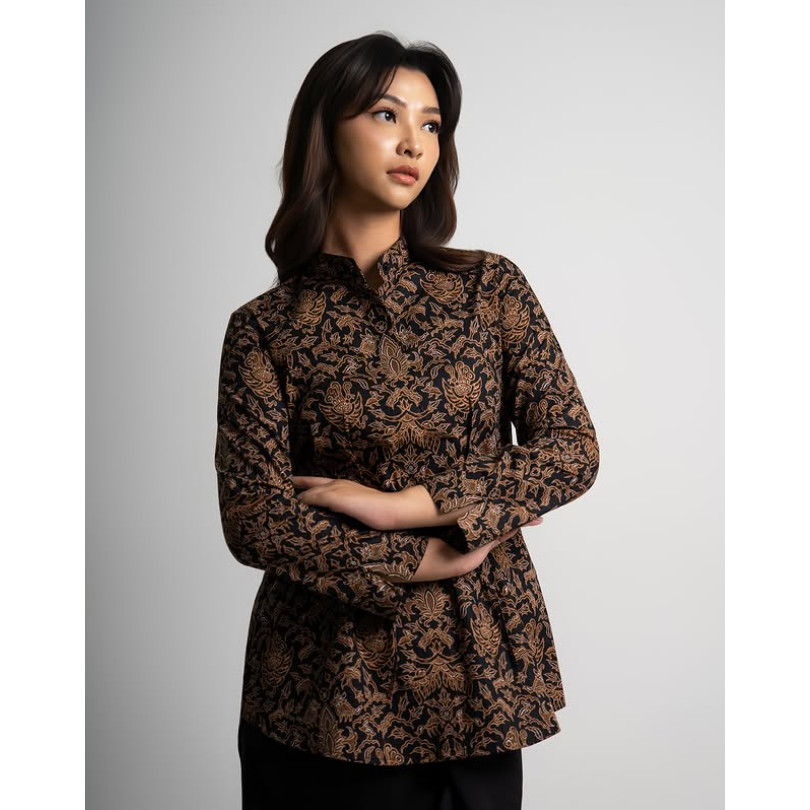 Batik Keris Blouse Batik Tunik Lengan Panjang Keris Iswara Guwiratna