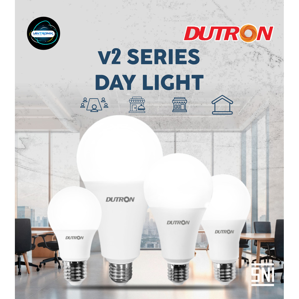 Lampu LED Dutron Bulb 7000K 3W 5W 7W 9W 13W 15W 18W 25W Terang Putih Dingin, Hemat Energi  SNI & Ber