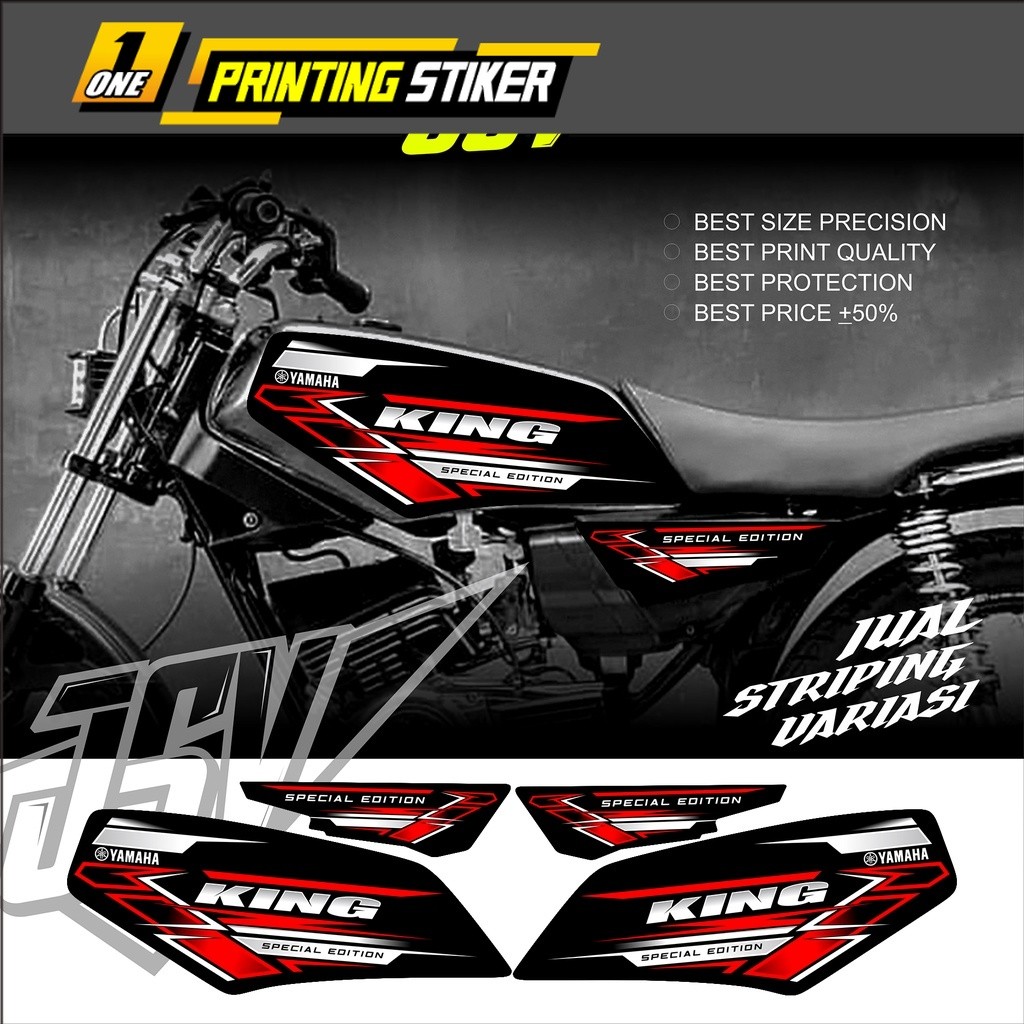 Stiker Striping Motor Rx King New Variasi Onyx Sticker Lis Aksesoris Yamaha Original Costum Standar 