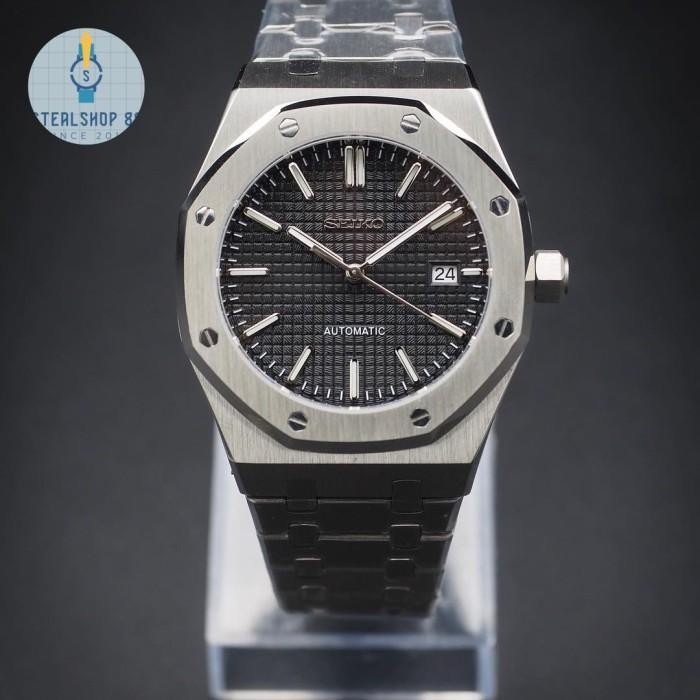 Seiko AP Royal Oak NH35 Automatic Watch Black Waffle Homage