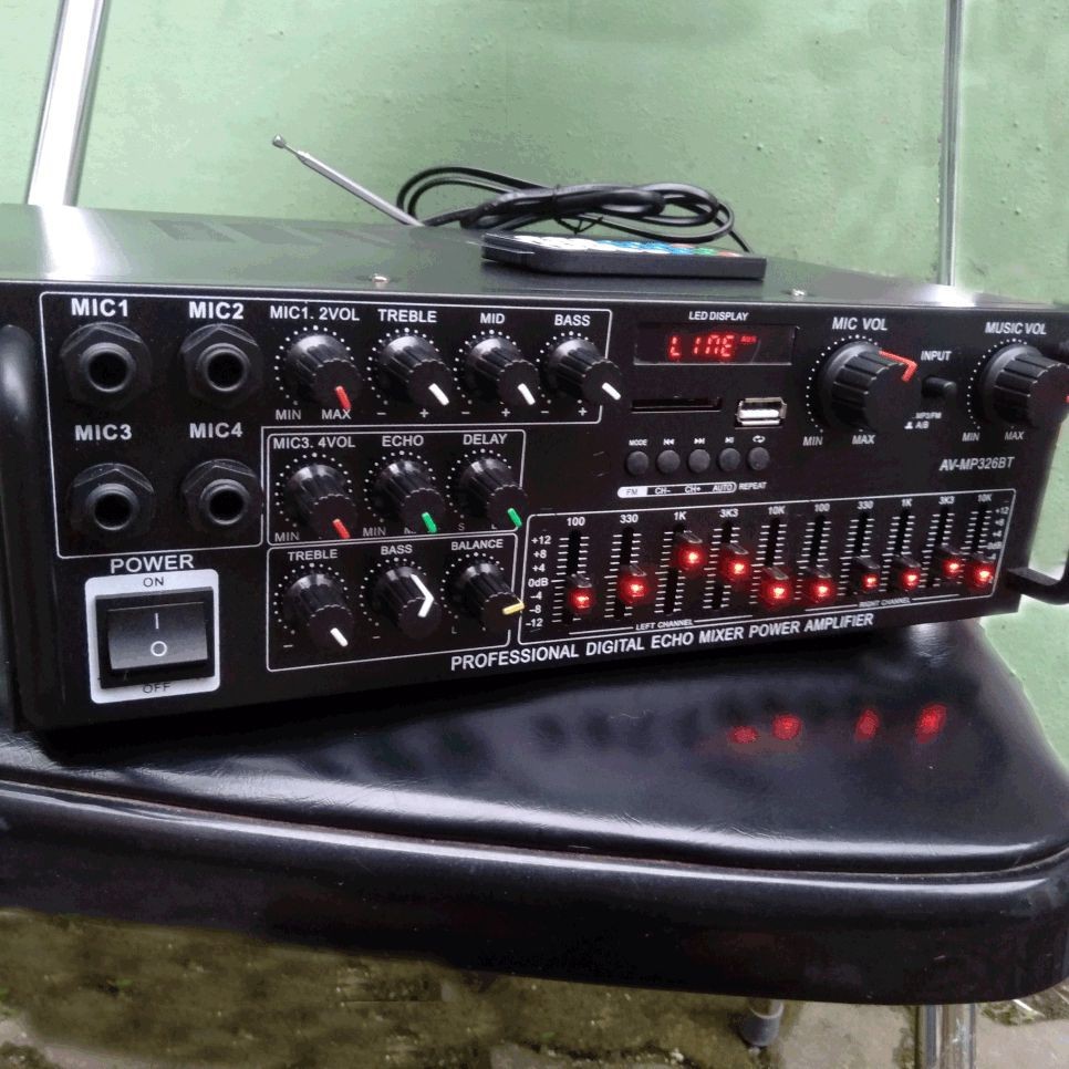 (STOK SIAP) Amplifier Bluetooth Karaoke Ampli Home Theater FM Radio 2000W