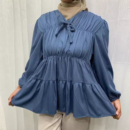 BLOUSE KERUT DADA / RUBBER BLOUSE REMPEL KERUT DADA / ATASAN WANITA BLOUSE RUFFLE PREMIUM