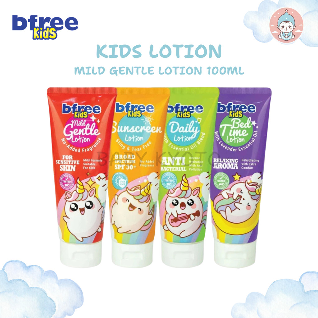 BK BFree Kids Lotion 100ml Skincare Anak Perawatan Kulit Sunscreen Daily Mild Gentle Bedtime