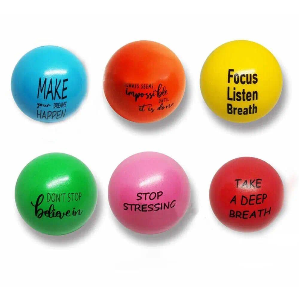 3/4/6Pcs Bola Pijat Tangan PU, Bola Pijat Jari, Bola Motivasi untuk Anak-anak dan Dewasa