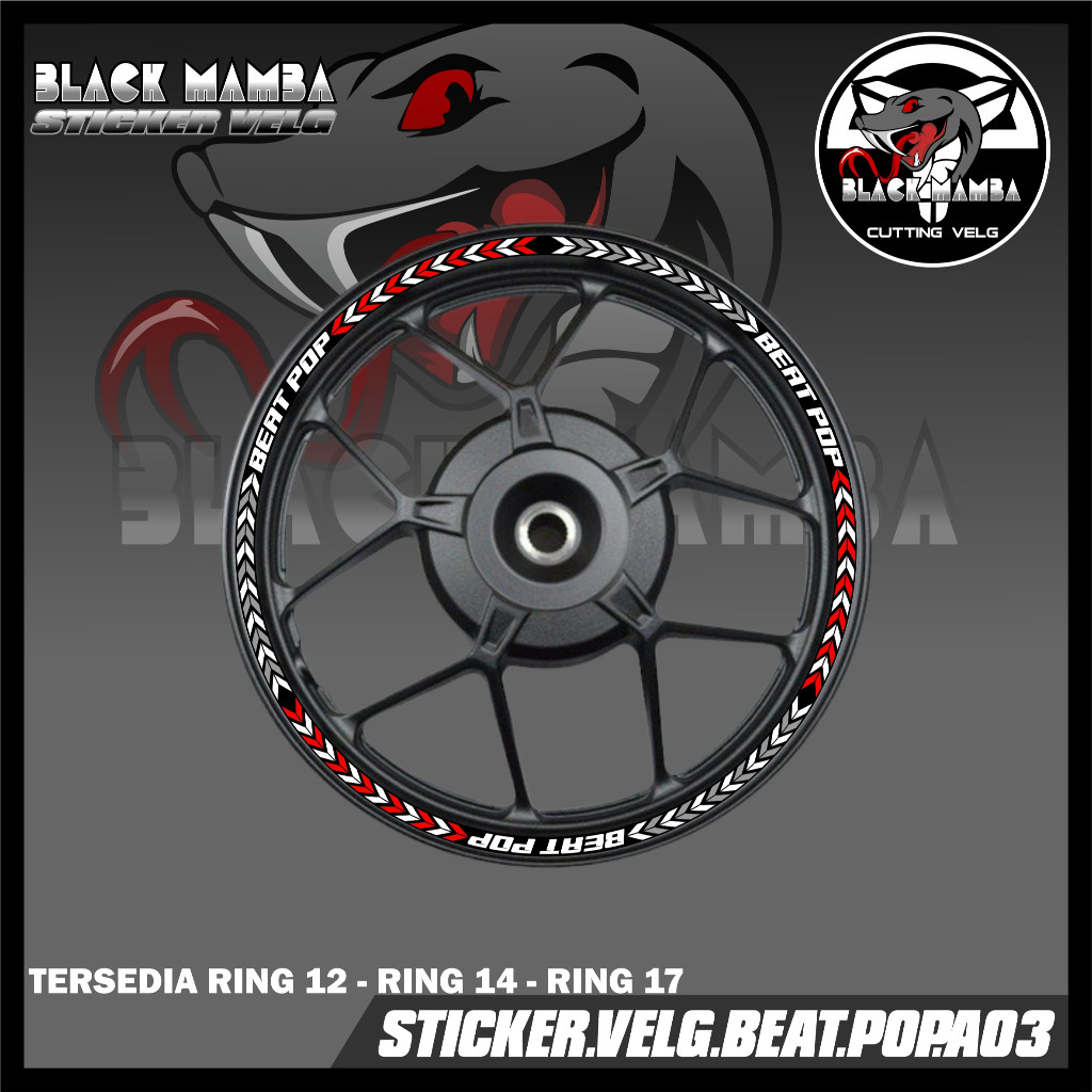 STICKER VELG BEAT POP  - STIKER LIS LIST VARIASI BAN/VELG HONDA BEAT POP A03