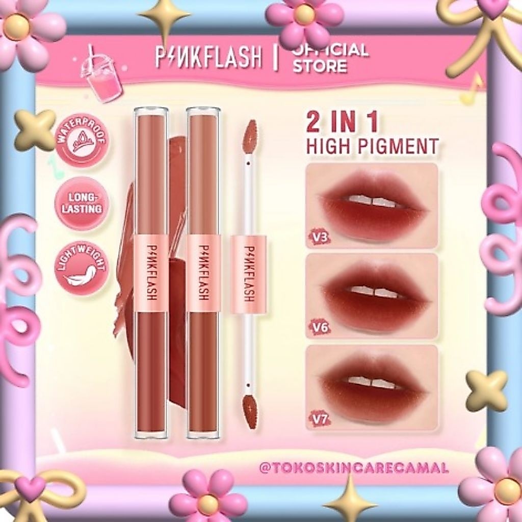 Pinkflash Lipgloss Ombre Pigment Double Sense Membuat bibir lebih fresh dan melembabkan