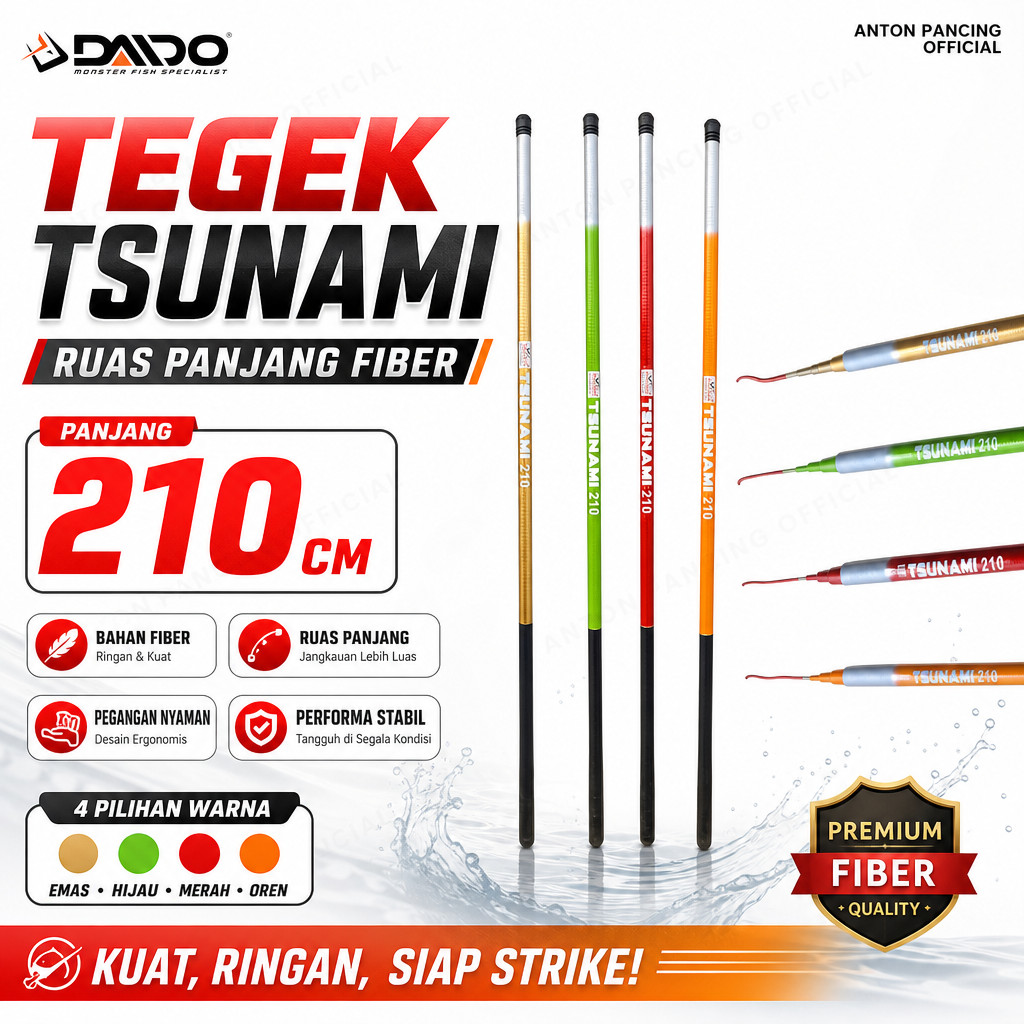 Tegek Ruas Panjang Tsunami Daido Fiber 210 CM