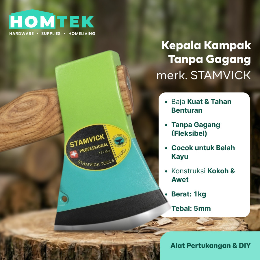 YONA.ID Kepala Kampak Stamvick 21/2 LB - Kapak Baja 1000 Gram Potong Belah Kayu