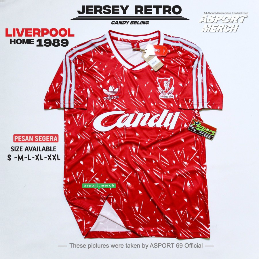 JERSEY LIVERPOOL HOME 1989 RETRO CANDY BELING