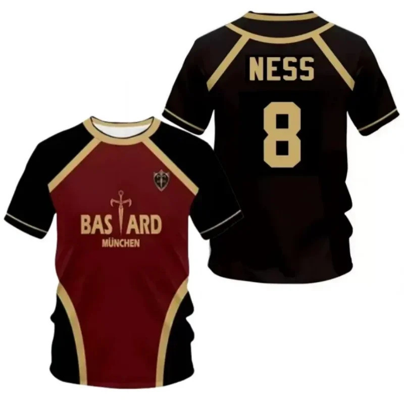 Kostum Cosplay Anime NESS, Jersey Sepak Bola Bastard Munchen 8 Alexis Ness, Seragam Sepak Bola Cetak