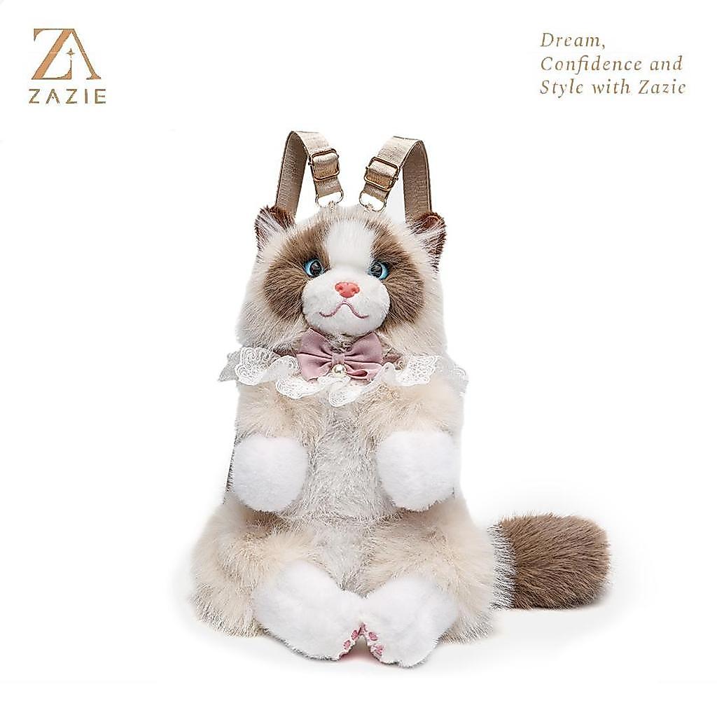 ZAZIE 7001- Tas ransel boneka kucing lucu premium free sisir Tas ransel kucing cute 2 warna