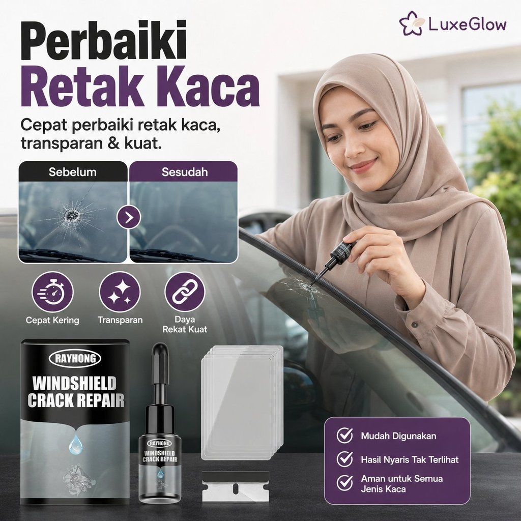 Cairan Perbaikan Retak Kaca | Kit Perbaikan Retak Kaca | Pengisi Retak Kaca | Mengisi Retak Kaca | T