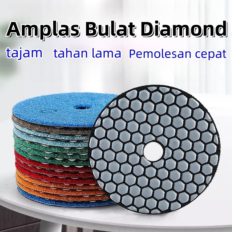 Diamond Pad 3 Inch Kakram Gerinda Kering Berlian Marmer Granit Batu Amplas Lantai