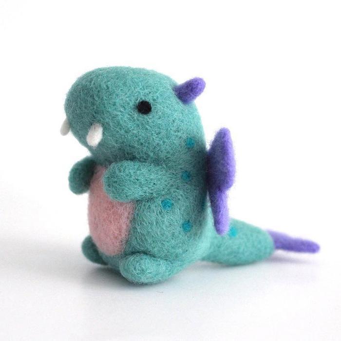 DIY Kit Animal Felt Wool Needle Poke Kerajinan Boneka Animal Hewan Lucu - Dragon