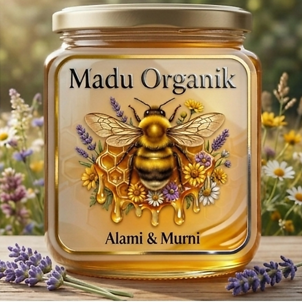 Stiker Label Madu Kode D Sticker Label Kemasan Madu Alami Prium Gold
