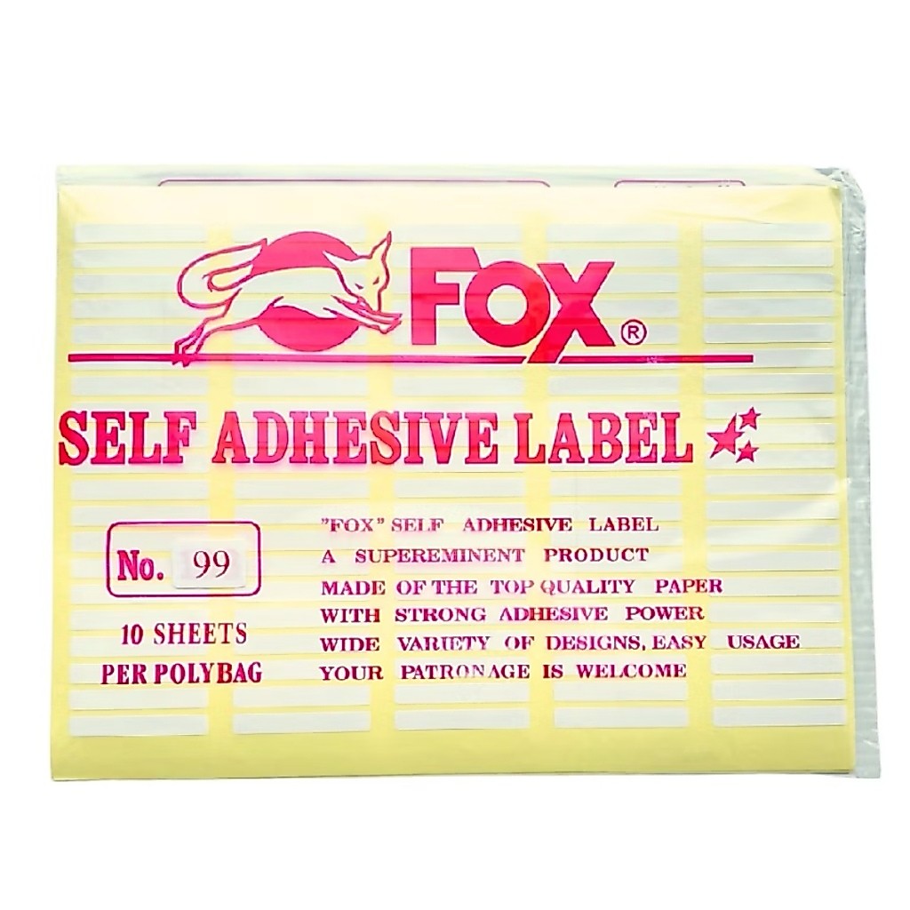 (1 pak kecil) LABEL NAMA UNDANGAN 103/121/99 FOX